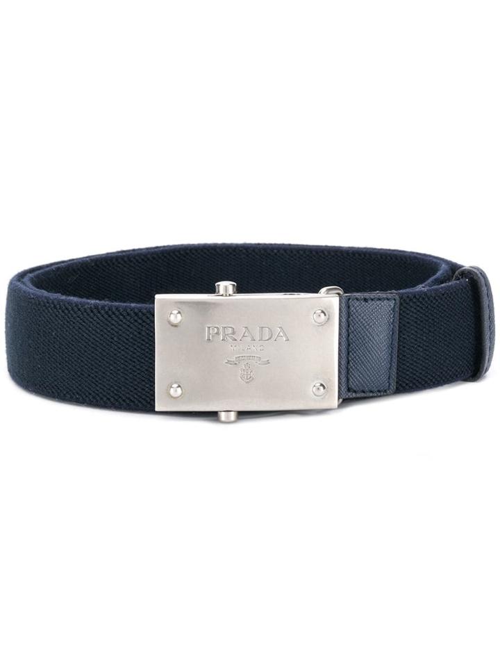 Prada Plaque Buckle Belt - Blue