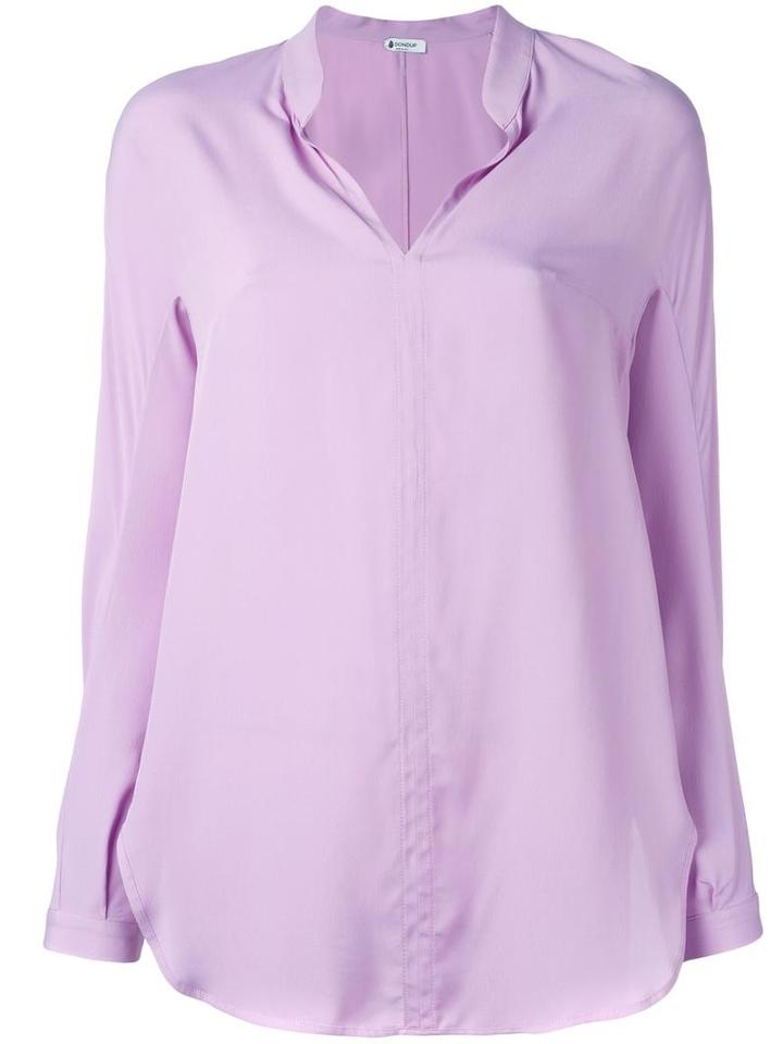 Dondup Mandarin Neck Blouse, Women's, Size: 44, Pink/purple, Silk/viscose