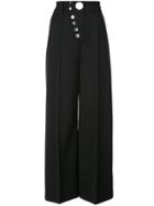 Alexander Wang Snap Front Wide-leg Trousers - Black