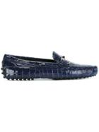Tod's Crocodile Effect Loafers - Blue