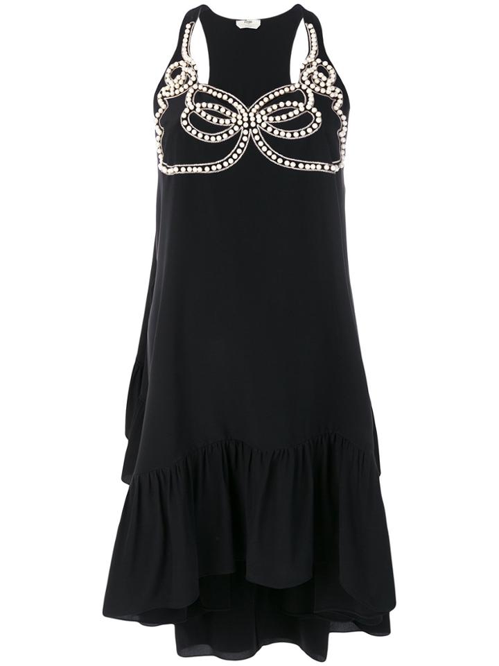 Fendi Faux-pearl Embellished Dress - Black