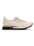 Mara Mac Embellished Leather Sneakers - Nude & Neutrals