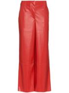 Nanushka High-waist Flared Vegan Leather Trousers