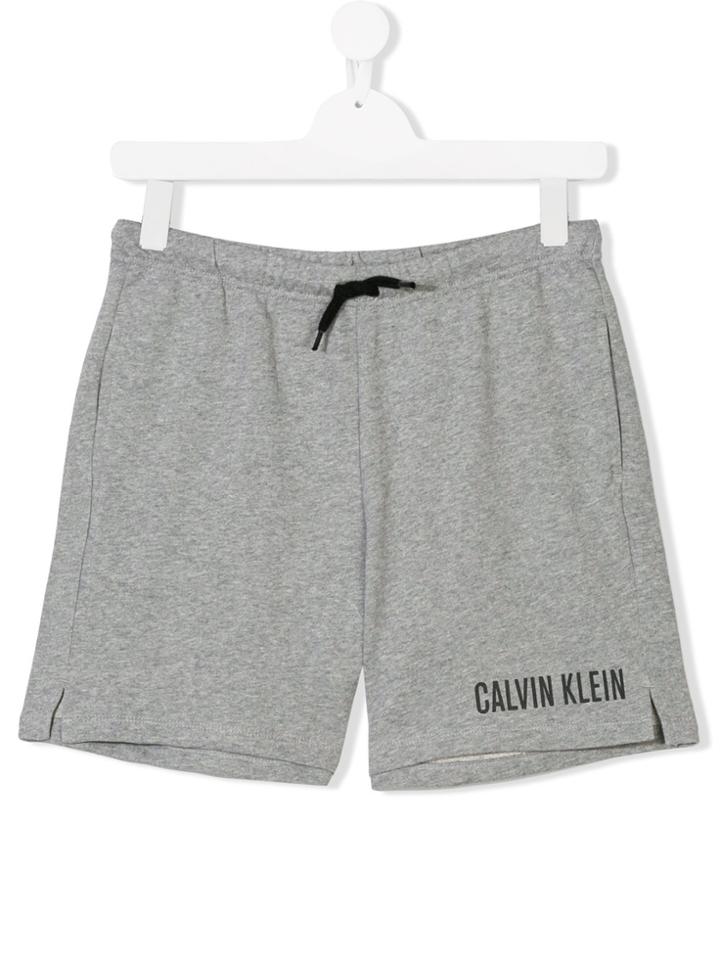Calvin Klein Kids Teen Drawstring Track Shorts - Grey