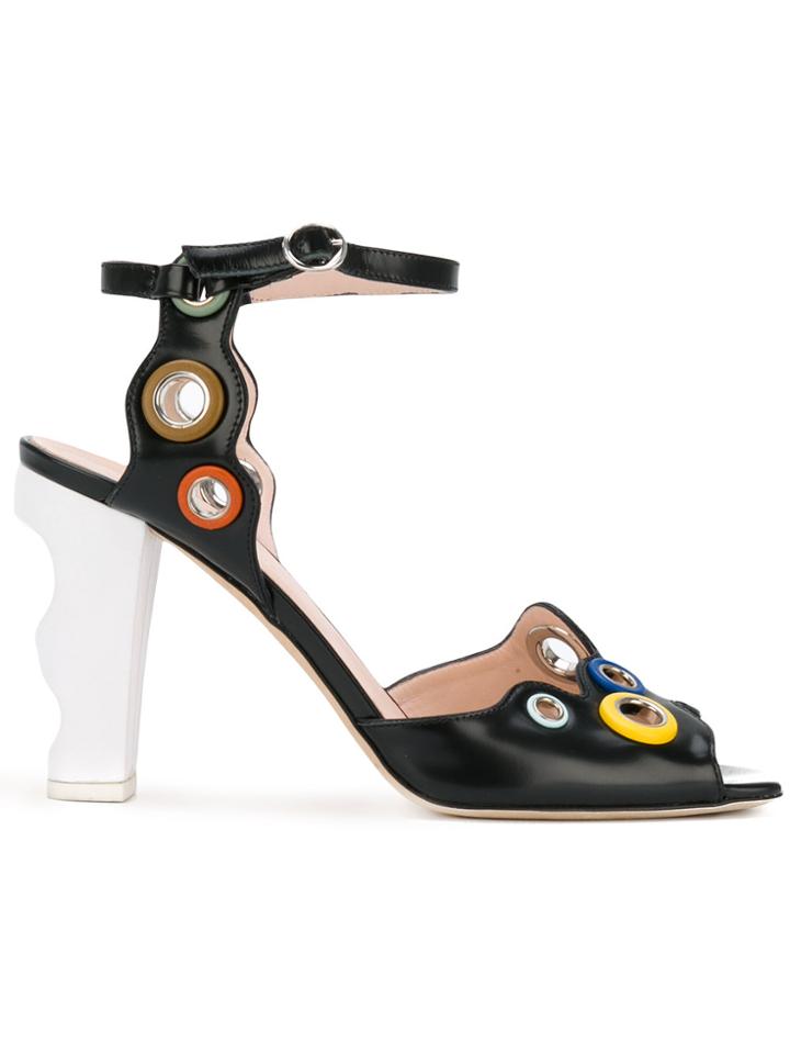 Christopher Kane Eyelet Detail Sandal - Black