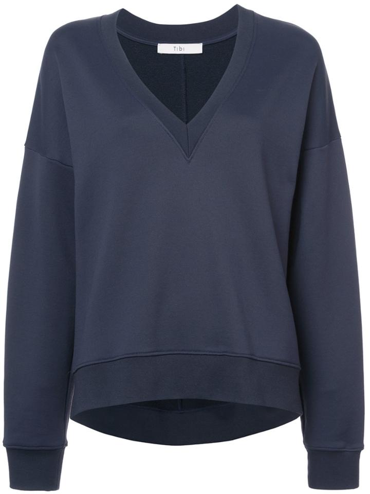 Tibi V-neck Jumper - Blue