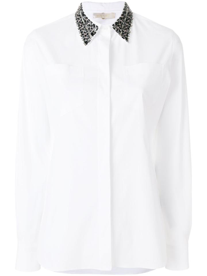 Mantu Embellished Collar Shirt - White