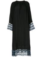 Tu Es Mon Trésor Hexagram Flared Maxi Dress - Black