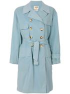 Hermès Vintage Double-breasted Trenchcoat - Blue