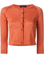 Roberto Collina Cropped Cardigan, Women's, Size: M, Yellow/orange, Viscose/polyester