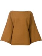 Sonia Rykiel Bell Longsleeves Knitted Blouse, Women's, Size: Small, Nude/neutrals, Cashmere