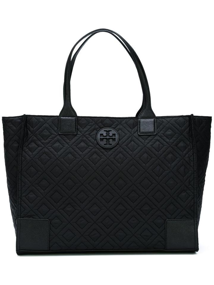 Tory Burch Geometric Embossed Medium Tote, Women's, Black, Nylon