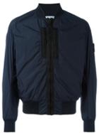 Stone Island Bomber Jacket, Men's, Size: Large, Blue, Polyamide/polyurethane Resin/cotton