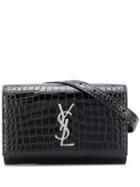 Saint Laurent Kate Crocodile-effect Belt Bag - Black
