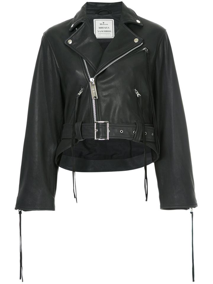 Maison Mihara Yasuhiro Cropped Biker Jacket - Black