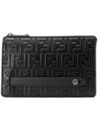 Fendi Embossed Logo Clutch - Black