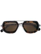 Linda Farrow Hexagonal Sunglasses - Brown