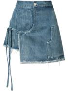 Sandy Liang Denim Wrap Skort, Women's, Size: 36, Blue, Cotton