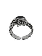 Roberto Cavalli Engraved Snake Ring - Silver