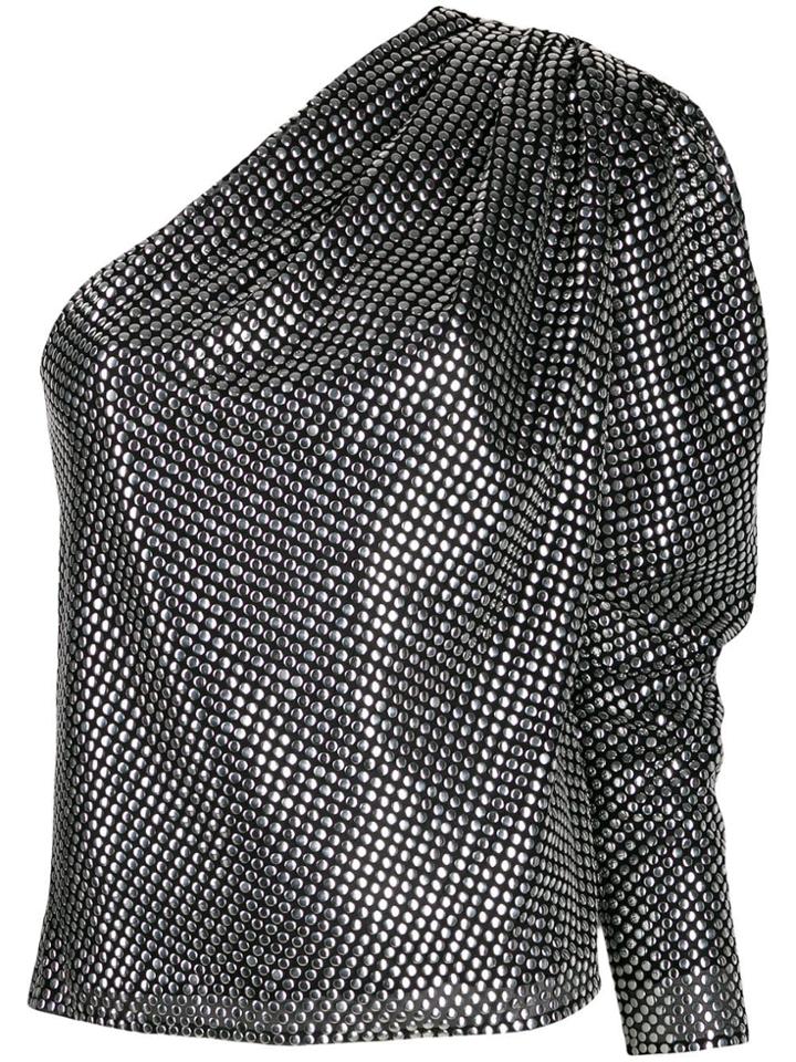 Iro One Shoulder Embellished Blouse - Silver