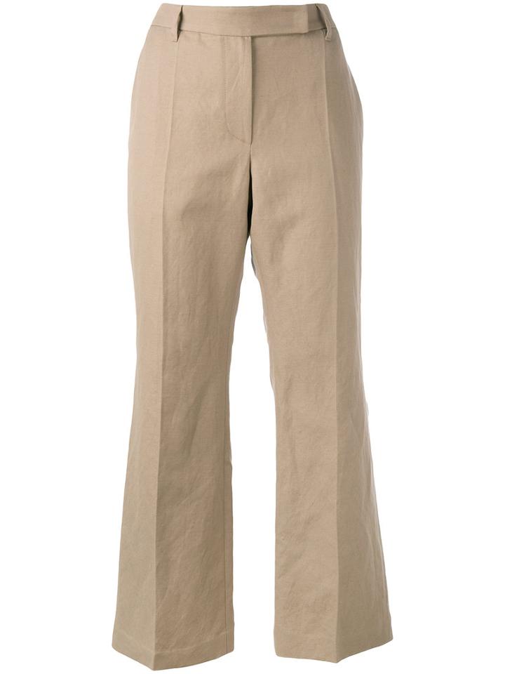 Brunello Cucinelli Cropped Flares, Women's, Size: 44, Nude/neutrals, Cotton/linen/flax