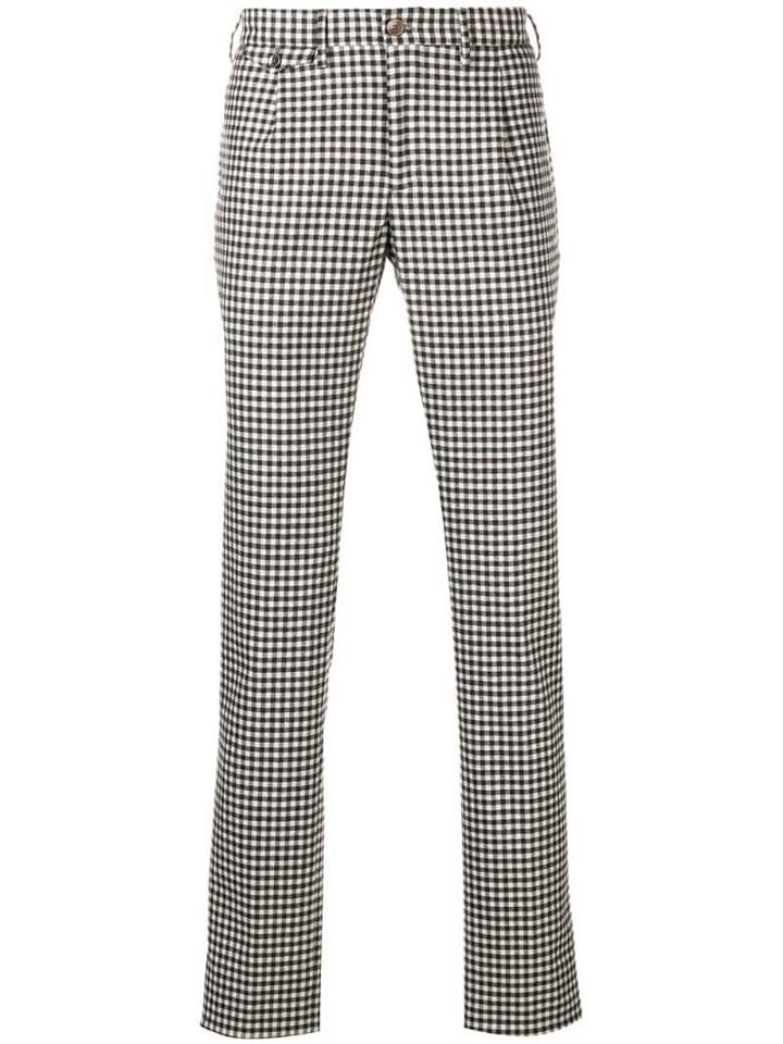 Incotex Checked Trousers - Brown