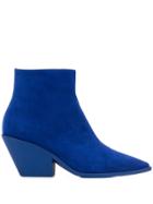 Casadei Angled Heel Ankle Boots - Blue