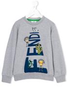 Fendi Kids - Printed Sweatshirt - Kids - Cotton/spandex/elastane - 4 Yrs, Grey