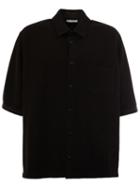 Aganovich Shortsleeved Shirt, Men's, Size: 46, Black, Wool
