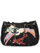 Chanel Pre-owned Jumbo Xl Rainbow Embroidery Tote - Blue