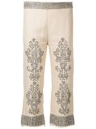 Twin-set Beaded Cropped Trousers - Neutrals
