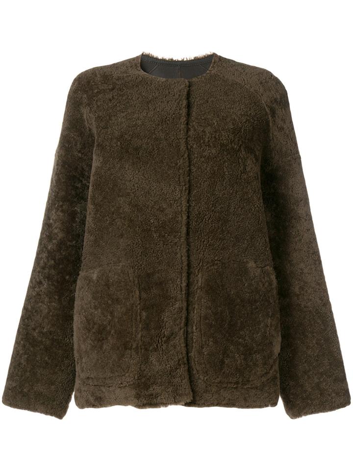 Yves Salomon Meteo Boxy Textured Jacket - Green