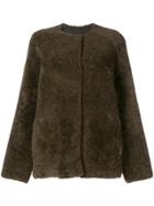 Yves Salomon Meteo Boxy Textured Jacket - Green