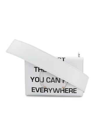 Roberto Di Stefano Slogan Logo Shoulder Bag - White