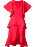 Goen.j Ruffled Dress, Women's, Size: Small, Red, Bemberg/polyester
