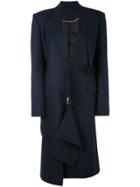 Proenza Schouler Draped Plaid Long Coat - Blue