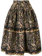 Marques'almeida Garden Print Midi Skirt - Black