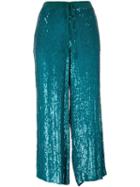 P.a.r.o.s.h. Sequinned Culottes, Women's, Size: Small, Blue, Viscose/pvc
