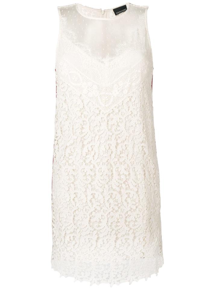 Ermanno Scervino Embroidered Lace Shift Dress - Neutrals