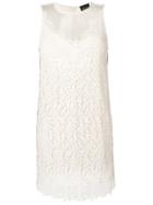 Ermanno Scervino Embroidered Lace Shift Dress - Neutrals
