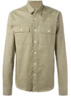 Maison Kitsuné Patch Pocket Shirt, Men's, Size: 40, Green, Cotton