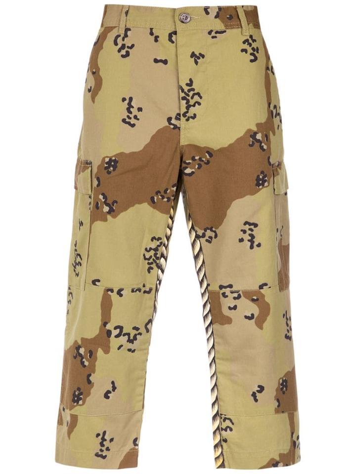 À La Garçonne Printed Unisex Cargo Trousers - Neutrals