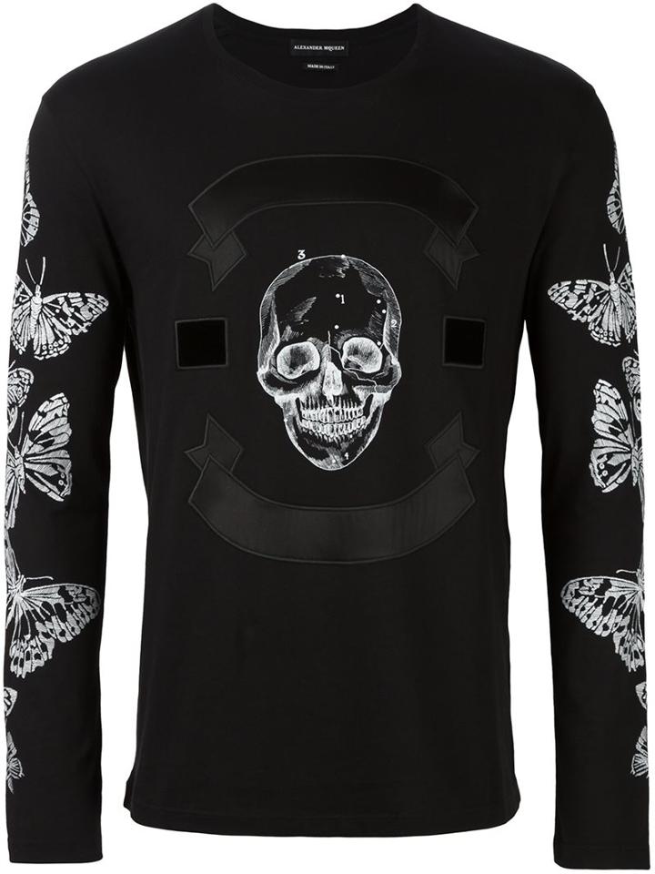 Alexander Mcqueen Skull And Moth Print T-shirt