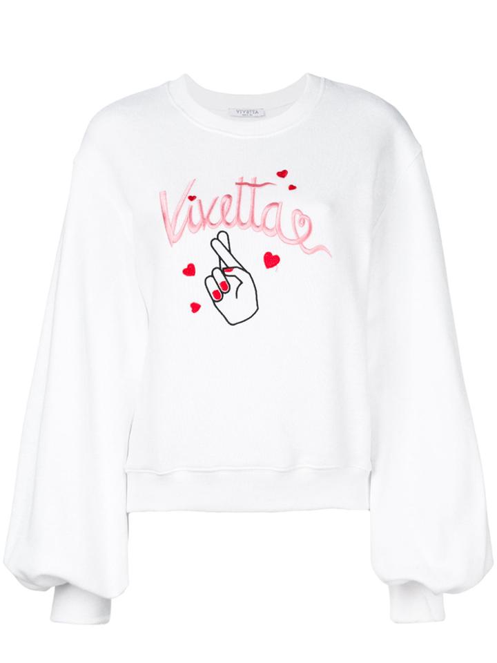 Vivetta Logo Embroidered Sweatshirt - White