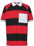 Burberry Striped Cotton Piqué Polo Shirt - Red