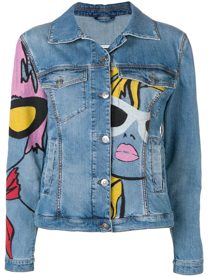 Ermanno Scervino Painted Denim Jacket - Blue