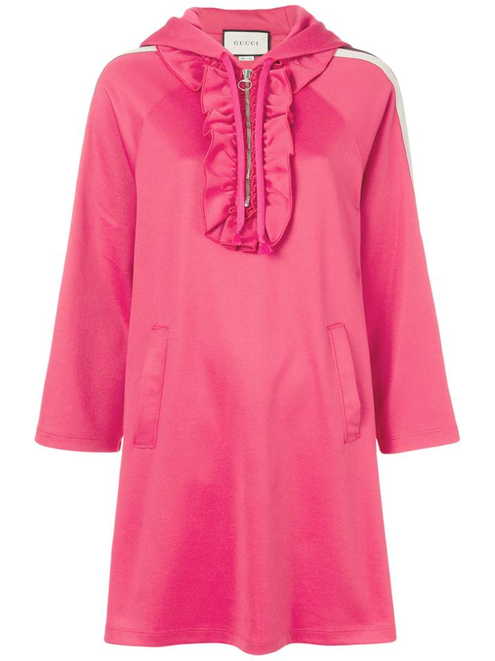 Gucci Hooded Jersey Dress - Pink & Purple