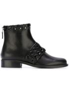 Fendi Macro-weave Ankle Boots - Black