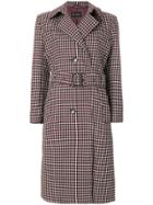 Etro Checked Belted Coat - Red