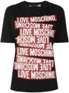Love Moschino 'st. Tape' T-shirt, Women's, Size: 40, Black, Cotton